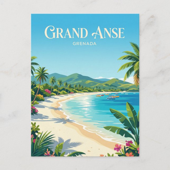 Carte Postale Plage de Grand Anse Grenade (Devant)