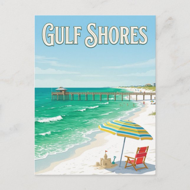 Carte Postale Plage de Gulf Shores (Devant)