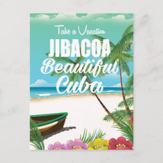 Carte Postale Plage de Jibacoa Cuba affiche de voyage