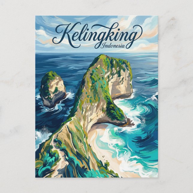 Carte Postale Plage de Kelingking Indonésie (Devant)