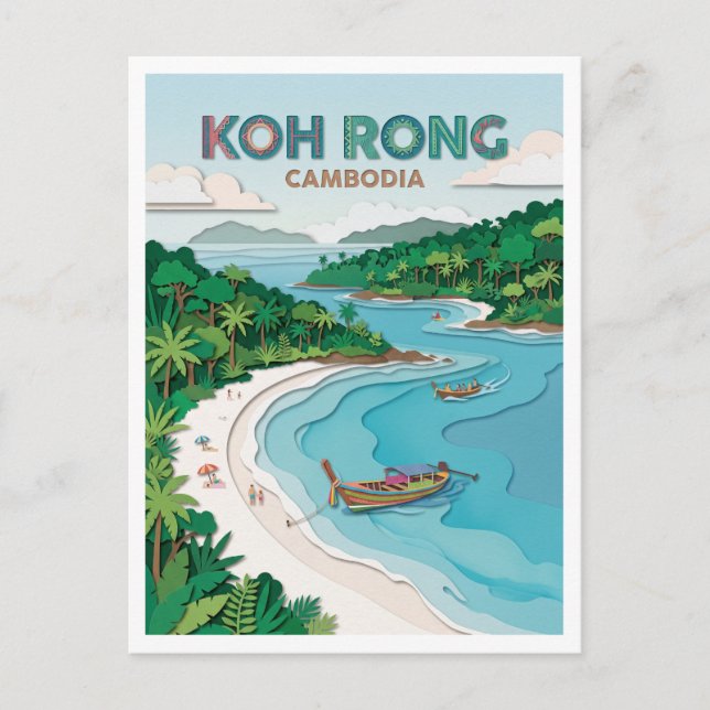 Carte Postale Plage de Koh Rong Long Set Cambodge (Devant)