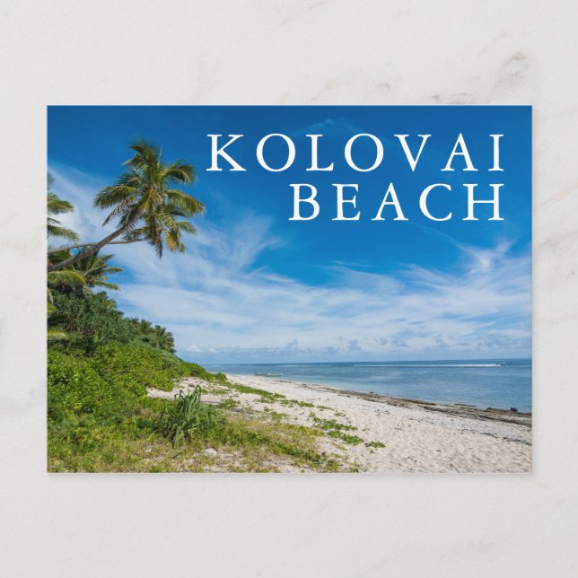 Carte Postale Plage de Kolovai bordée de palmiers (Devant)