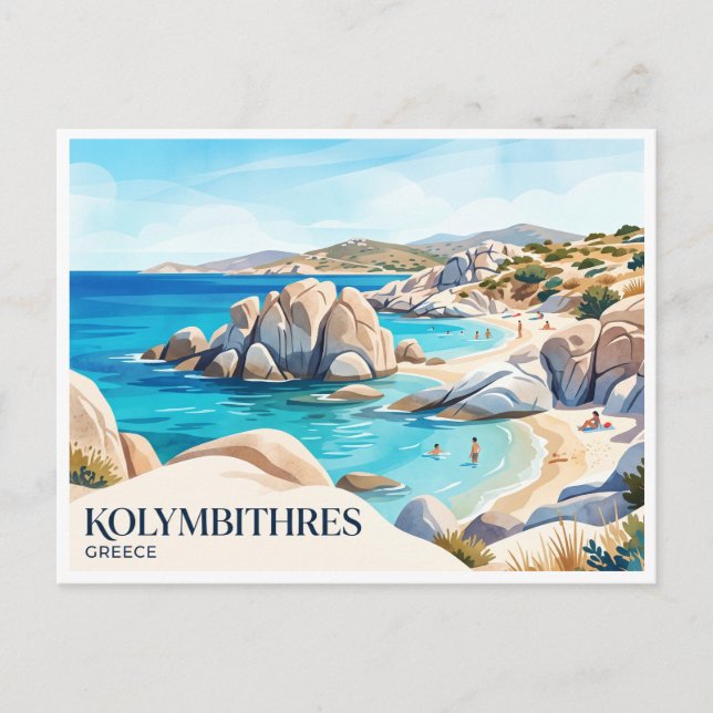 Carte Postale Plage de Kolymbithres, Paros, Grèce Naousa (Devant)