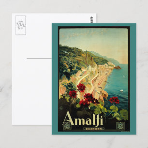 Carte Postale Plage de la côte italienne d'Amalfi