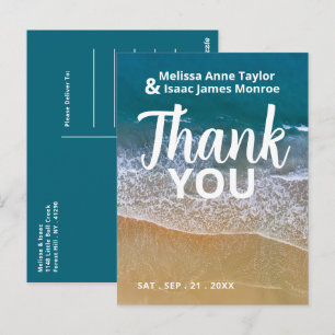 Carte Postale Plage de la mer bleue Mariage Merci