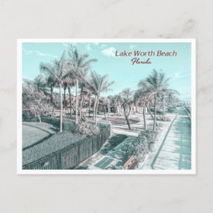 CARTE POSTALE PLAGE DE LAKE WORACH - PALM BEACH FLORIDA