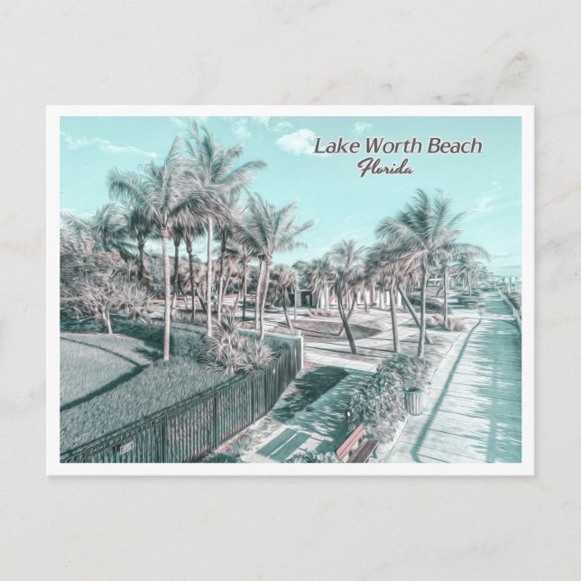 CARTE POSTALE PLAGE DE LAKE WORACH - PALM BEACH FLORIDA (Devant)