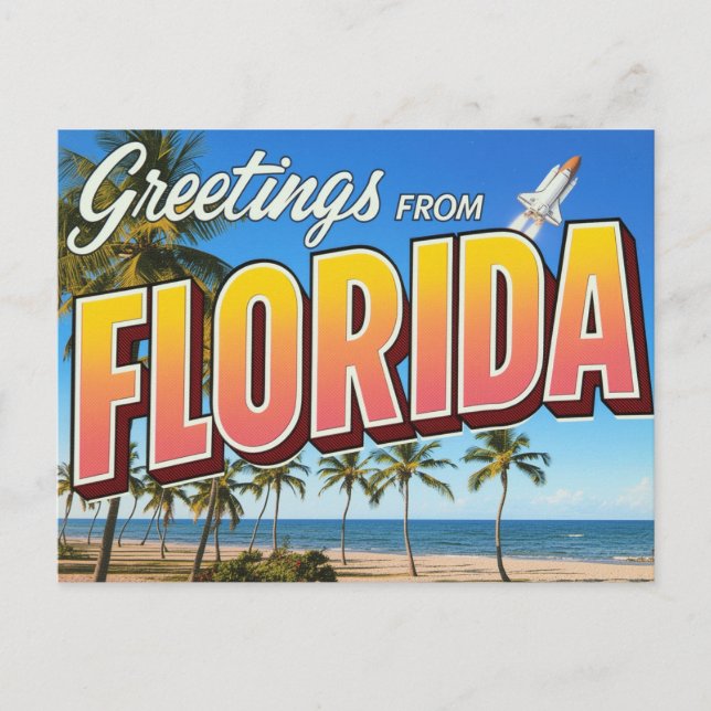 Carte Postale Plage de lancement de la navette de Floride (Devant)