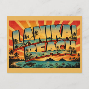 Carte Postale Plage de Lanikai Hawaii Sable Blanc Eau Turquoise