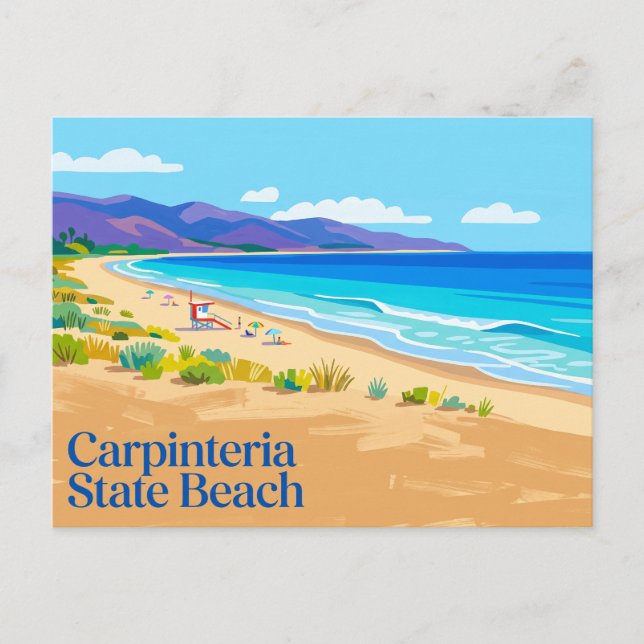Carte Postale Plage de l'État de Carpinteria Californie (Devant)