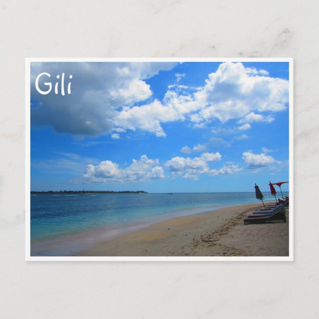 Carte Postale plage de l'île de gili (Devant)
