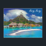 Carte Postale Plage de l'île tropicale de Bora Bora Océan<br><div class="desc">N'importe qui aimerait recevoir cette carte postale avec une superbe photo de voyage d'une plage tropicale sur l'île de Bora Bora !</div>