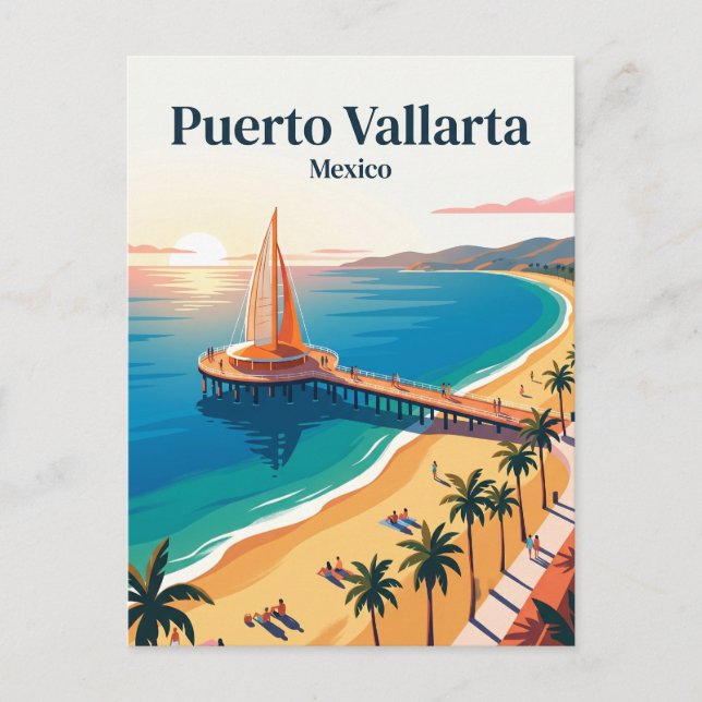 Carte Postale Plage de Los Muertos Mexique (Devant)