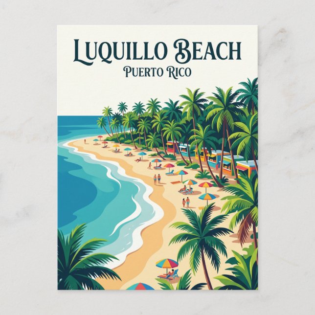 Carte Postale Plage de Luquillo Porto Rico (Devant)