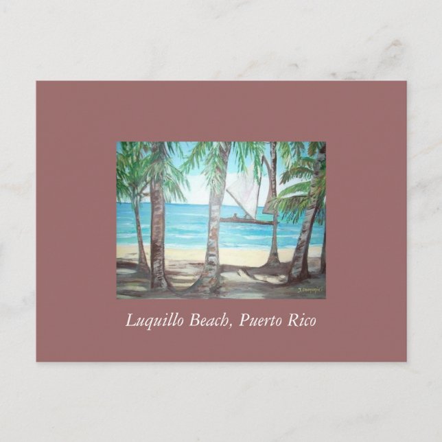 Carte Postale Plage de Luquillo, Porto Rico (Devant)