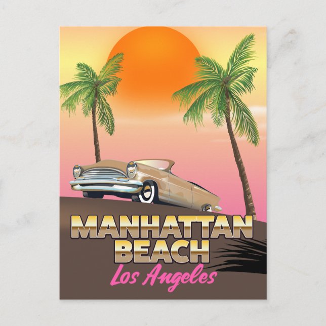 Carte Postale plage de Manhattan Los Angeles (Devant)