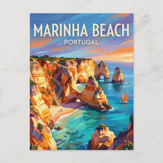 Carte Postale Plage de Marinha Portugal (Devant)
