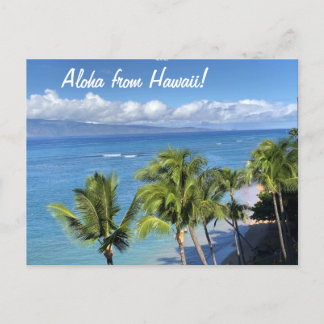 Carte Postale Plage de Maui avec océan et palmiers