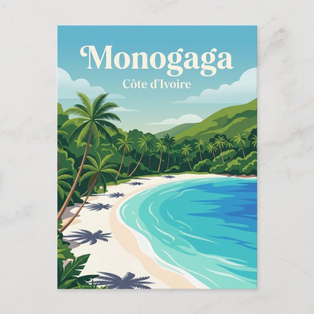 Carte Postale Plage de Monogaga Côte d'Ivoire (Devant)