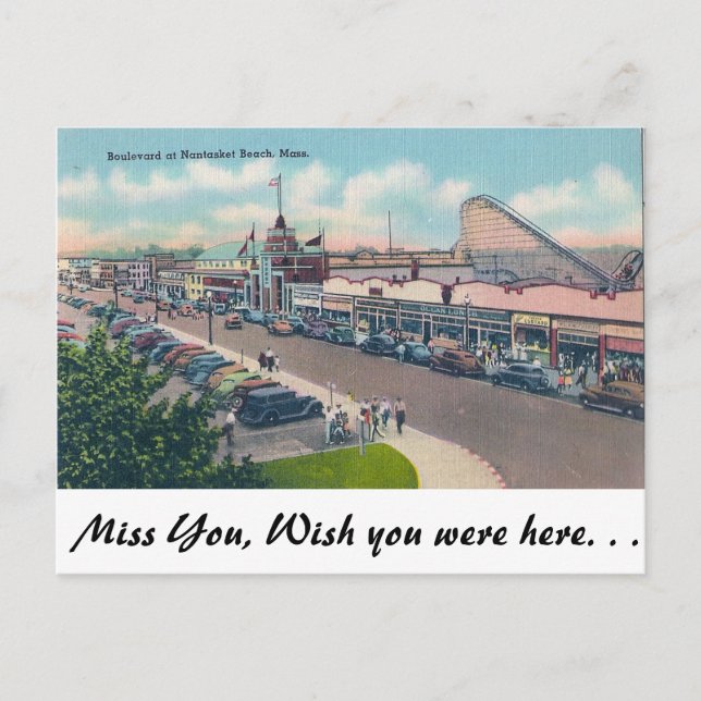 Carte Postale Plage de Nantasket, Massachusetts (Devant)