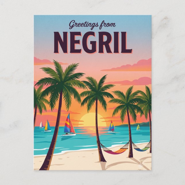 Carte Postale Plage de Negril Jamaïque (Devant)