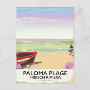 Carte Postale Plage de Paloma, affiche de voyage de la Côte d'Az