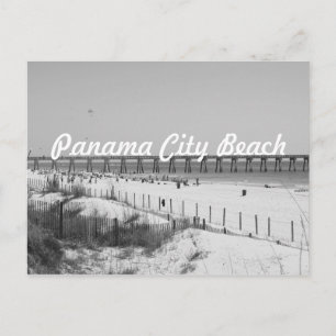 Carte Postale Plage de Panama City, Jetée FL & Plage Noir & Blan