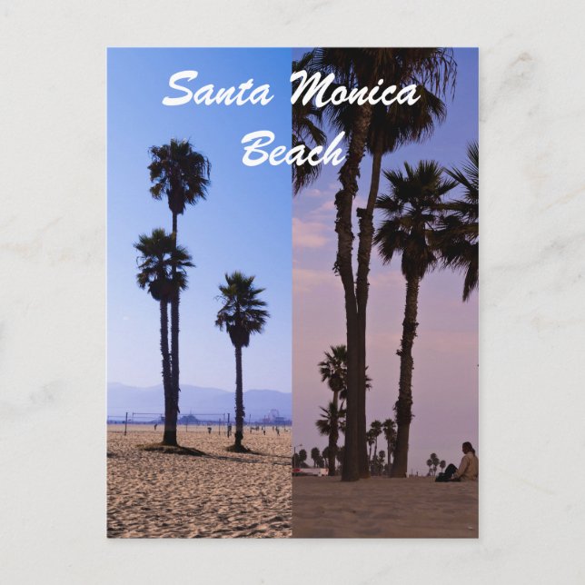 Carte Postale Plage de père Noël Monica (Devant)
