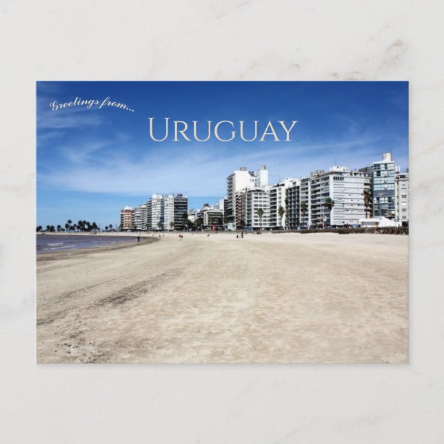 Carte Postale Plage de Pocitos, Montevideo, Uruguay (Devant)