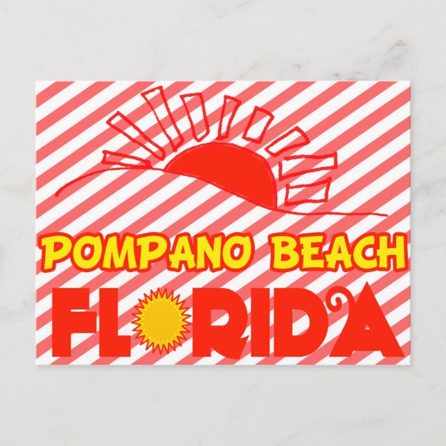 Carte Postale Plage de Pompano, Floride (Devant)