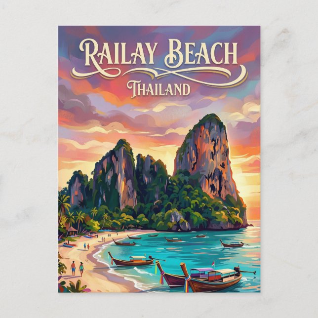Carte Postale Plage de Railay Thaïlande (Devant)