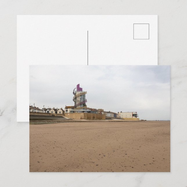 Carte Postale Plage de Redcar et Beacon (Devant / Derrière)