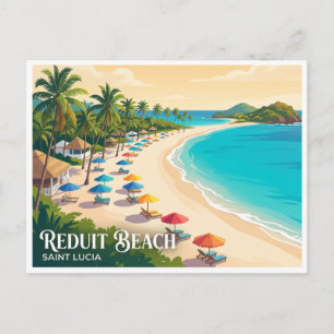 Carte Postale Plage de Reduit Gros Islet Sainte-Lucie