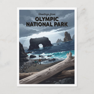 Carte Postale Plage de Rialto, Parc national Olympique Forks