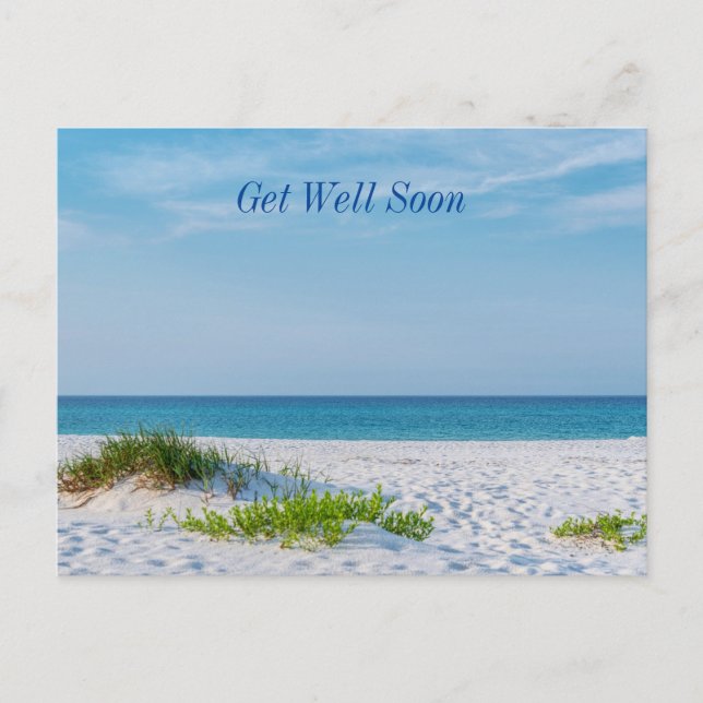 Carte Postale Plage de sable blanc Littoral de Floride Bon rétab (Devant)