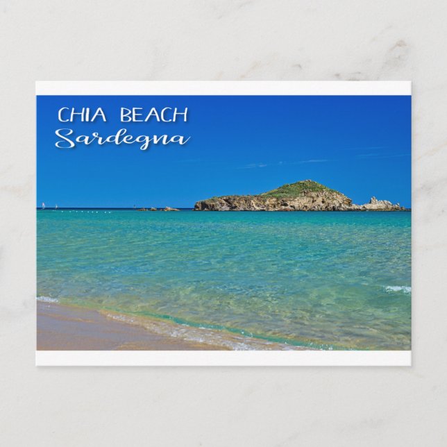 Carte Postale plage de sable doré avec eau turquoise en Italie (Devant)