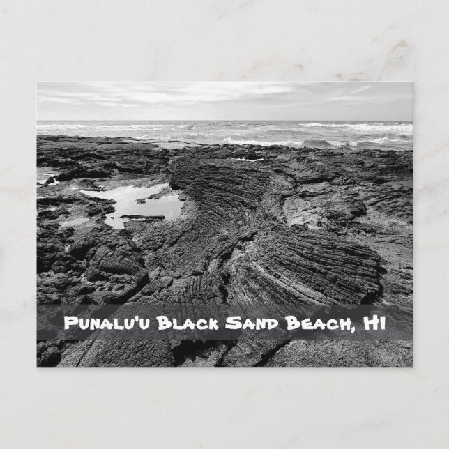 Carte Postale Plage de sable noir de Punalu'u, HI (Devant)