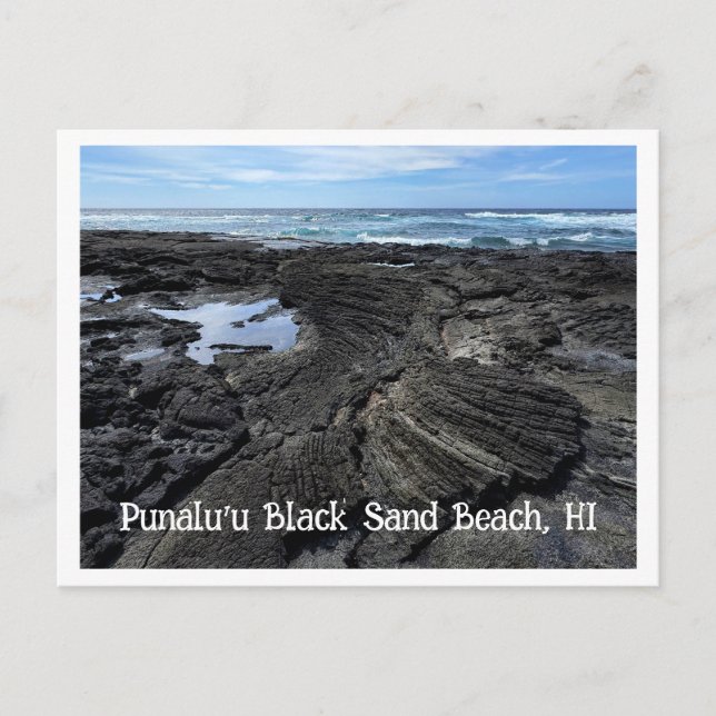 Carte Postale Plage de sable noir de Punalu'u, HI (Devant)
