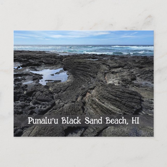 Carte Postale Plage de sable noir de Punalu'u, HI (Devant)