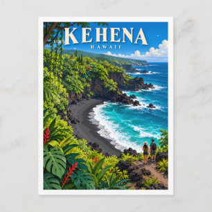 Carte Postale Plage de sable noir Kehena Pāhoa Hawaii Cadeau