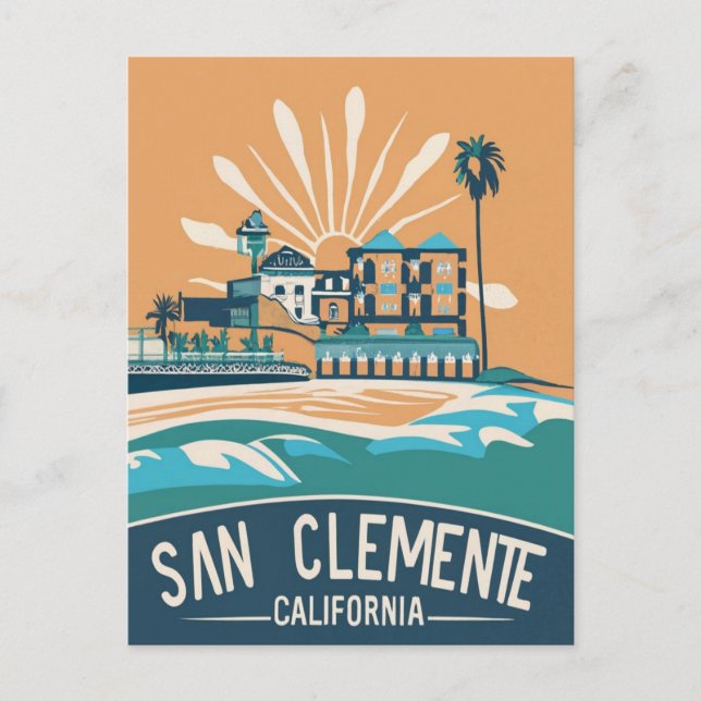 Carte Postale Plage de San Clemente, Californie (Devant)