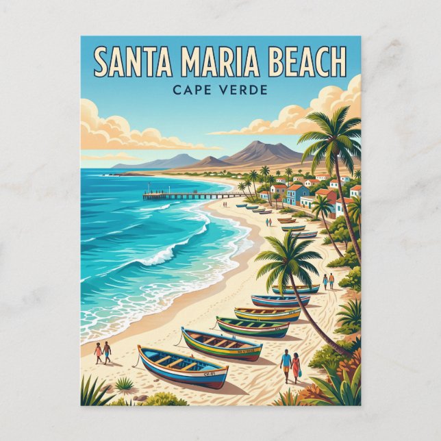 Carte Postale Plage de Santa Maria Cap-Vert (Devant)