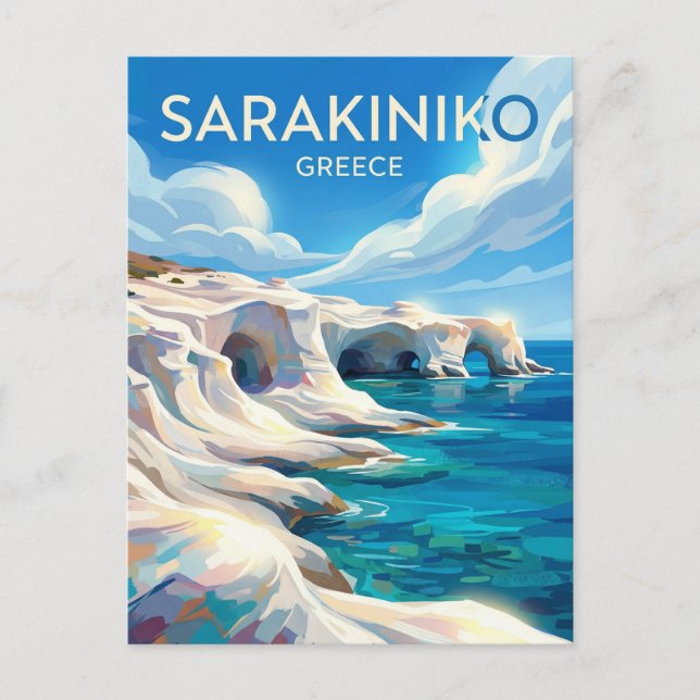 Carte Postale Plage de Sarakiniko Grèce (Devant)