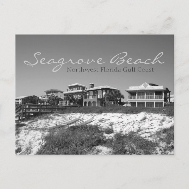 Carte Postale Plage de Seagrove - Nord-Ouest de la Floride Noir  (Devant)