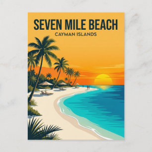 Carte Postale Plage de Sept Milles Îles Caïmans
