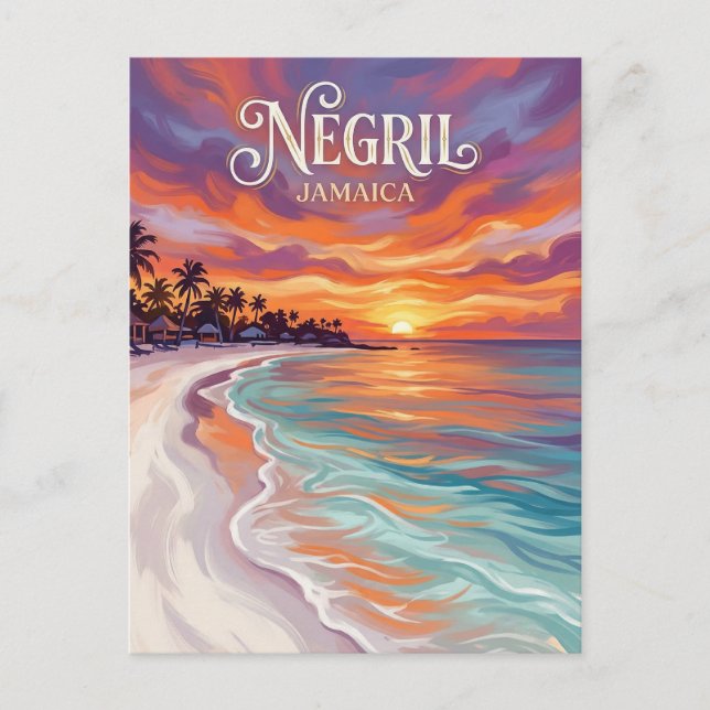 Carte Postale Plage de Seven Mile Jamaïque (Devant)
