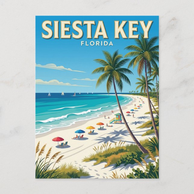 Carte Postale Plage de Siesta Key Floride (Devant)
