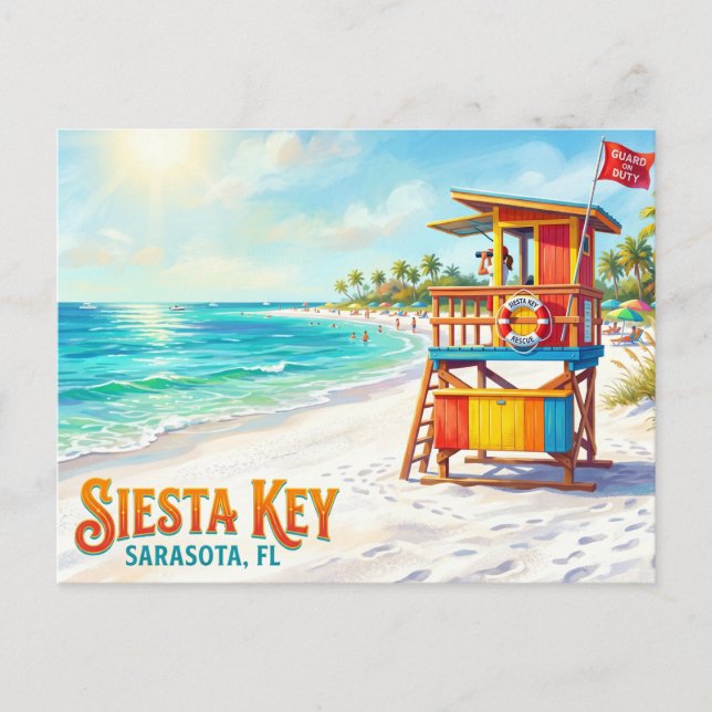 Carte Postale Plage de Siesta USA (Devant)