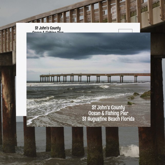 Carte Postale Plage de St Augustine FL Pier Photographique (Créateur téléchargé)