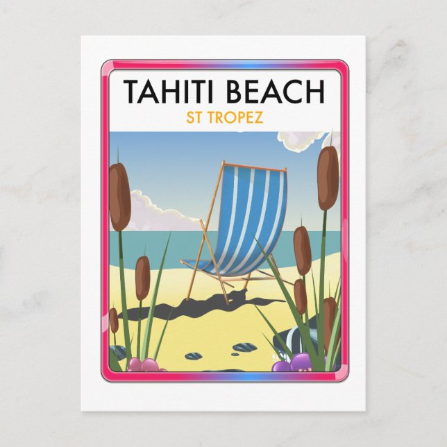 Carte Postale plage de Tahiti st tropez (Devant)